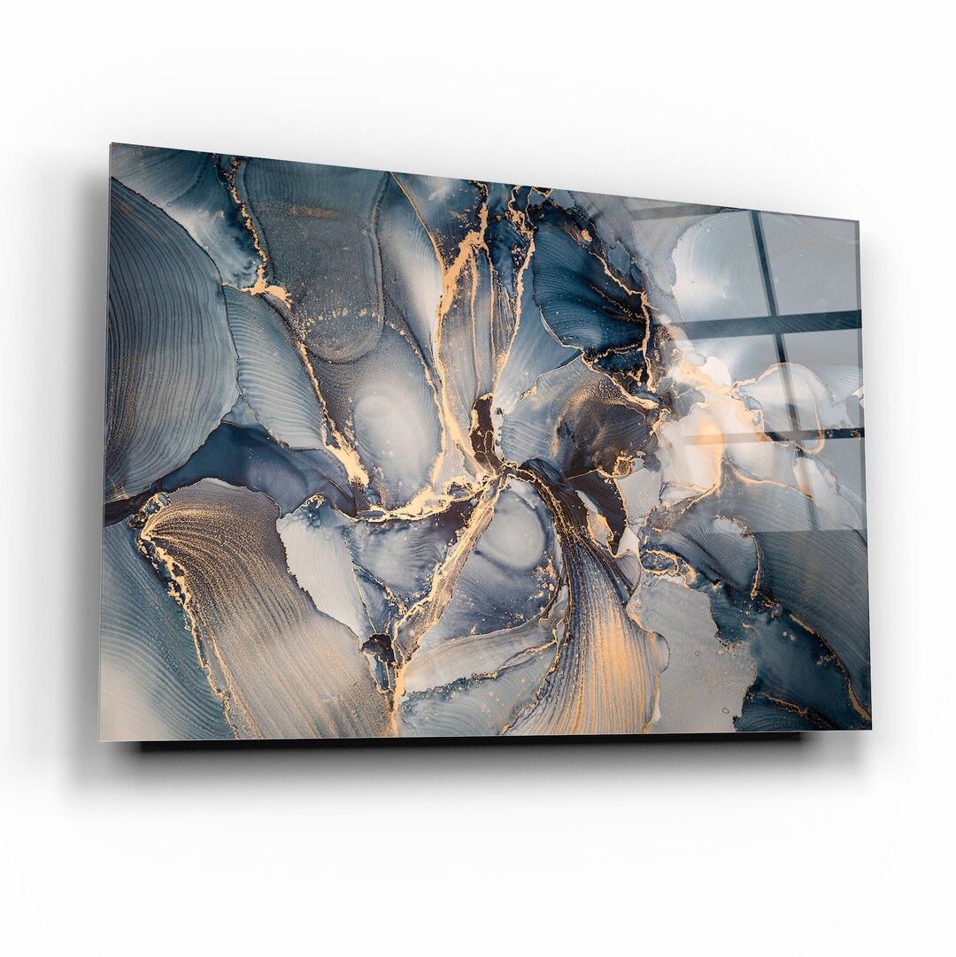 Abstract Marble Glass Wall Art, Glass Printing Art Work, Home Decor