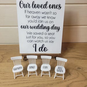 Acrylic In Loving Memory Sign, Acrylic Wedding Sign, In memory Sign, Relative that passed away memory Sign, Sign for family in heaven