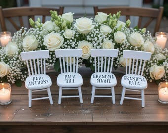 Mini Memory Chairs for Wedding Day; In loving memory Decor; Remembrance of loved ones
