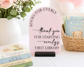 Panneau acrylique « Livres pour bébé », présentoir pour baby shower