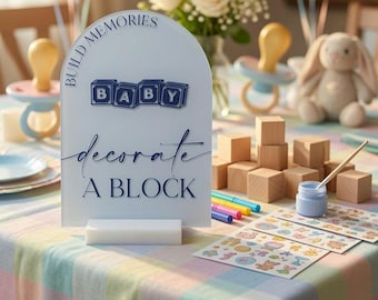 Décoration de gâteau en acrylique pour baby shower, souvenir pour les invités
