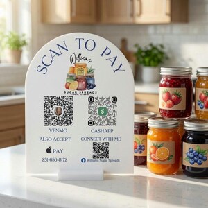 Scan to Pay Acrylic Sign – Modern QR Code Payment Display