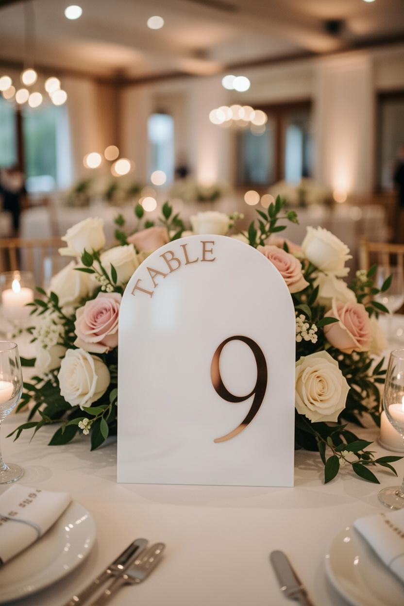 Table Numbers, Custom Acrylic Wedding Signs, Arch - Etsy