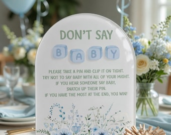 Panneau acrylique « Ne dites pas bébé », décoration pour jeux de baby shower