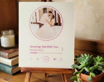 Plaque acrylique personnalisée avec pochette de chanson Spotify, cadeau d'anniversaire, souvenir de notre première danse