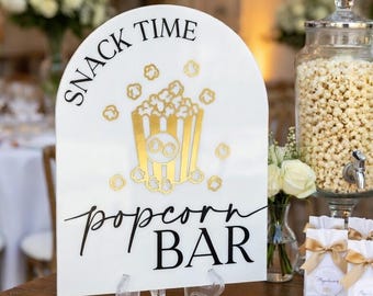 Panneau acrylique pour bar à popcorn, cadeau d'invité, collation de fin de soirée