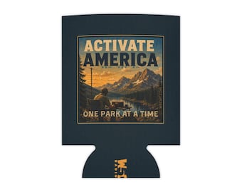 Activate America National Park Poster Can Cooler | One Park At A Time