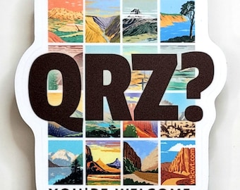 QRZ? I Activate Parks, 2.5-inch wide  Vinyl Sticker