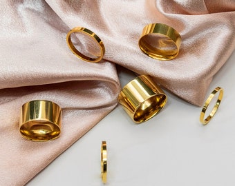 Anillos de banda ancha, anillos gruesos, anillos simples, anillos para cigarros, anillos de oro y plata, anillos unisex, anillos más vendidos, anillos de boda anchos