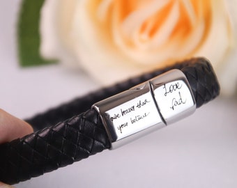 Braccialetto con messaggio segreto da uomo marrone personalizzato, braccialetto in pelle con messaggio nascosto, regalo di nozze unico, braccialetto tessuto da uomo, regalo per papà