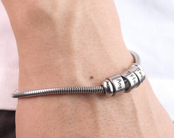 Pulsera de hombre, pulsera de plata para hombre, pulsera de cadena para hombre, pulsera de puño para hombre, joyería para hombre, regalo para novio, marido, regalo del día de la madre