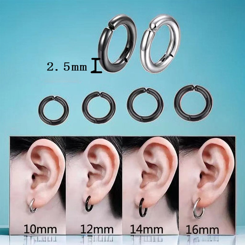 Stackable Gauges Jewelry /Stainless Steel Clicker Rings Ear Hangers /Stackable Gauges Jewelry image 2