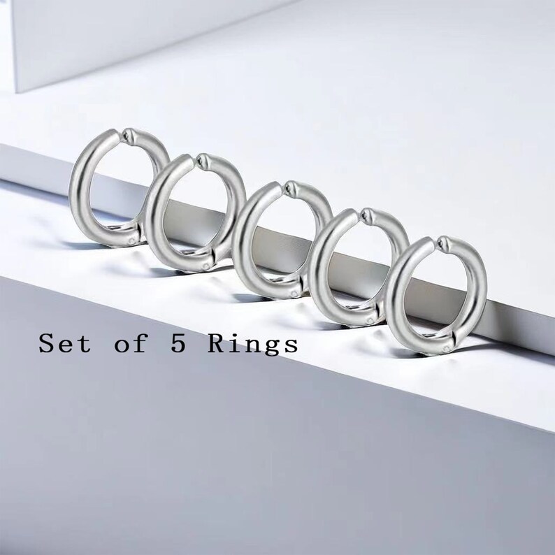 Stackable Gauges Jewelry /Stainless Steel Clicker Rings Ear Hangers /Stackable Gauges Jewelry image 5