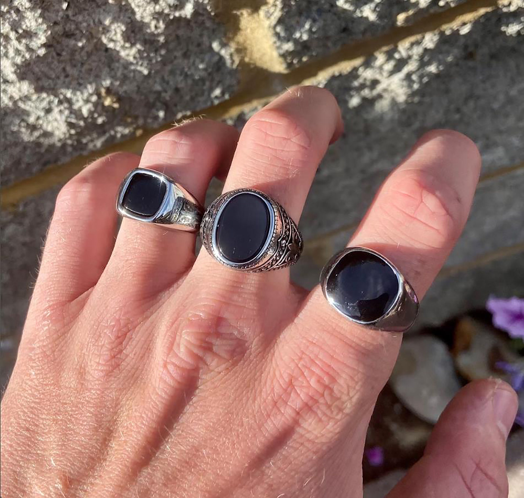 Black Onyx Ring Ring for Men Black Gem Stone Etsy Australia