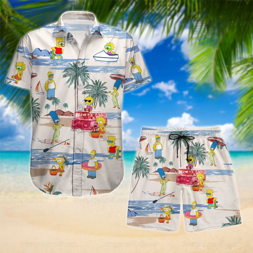 Simpson Shirt Simpson Hawaiian Shirt Simpson Men Shorts - Etsy