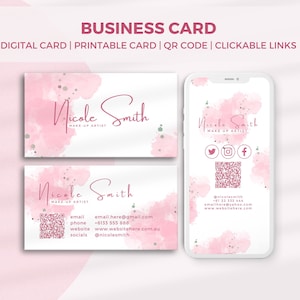 Biglietto da visita digitale con codice QR, Biglietto da visita, Biglietto da visita interattivo, Biglietto da visita stampabile con codice QR, Biglietto da visita modificabile