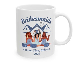Personalized Bridesmaid Ceramic Mug: Custom Wedding Party Gift