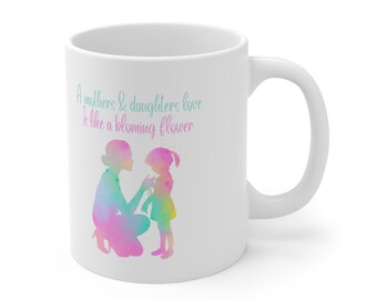 Mother & Daughter Floral Ceramic Mug: Sentimental Family Gift
