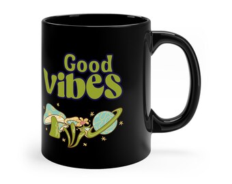 Good Vibes Ceramic Mug: Cheerful Inspirational Cup