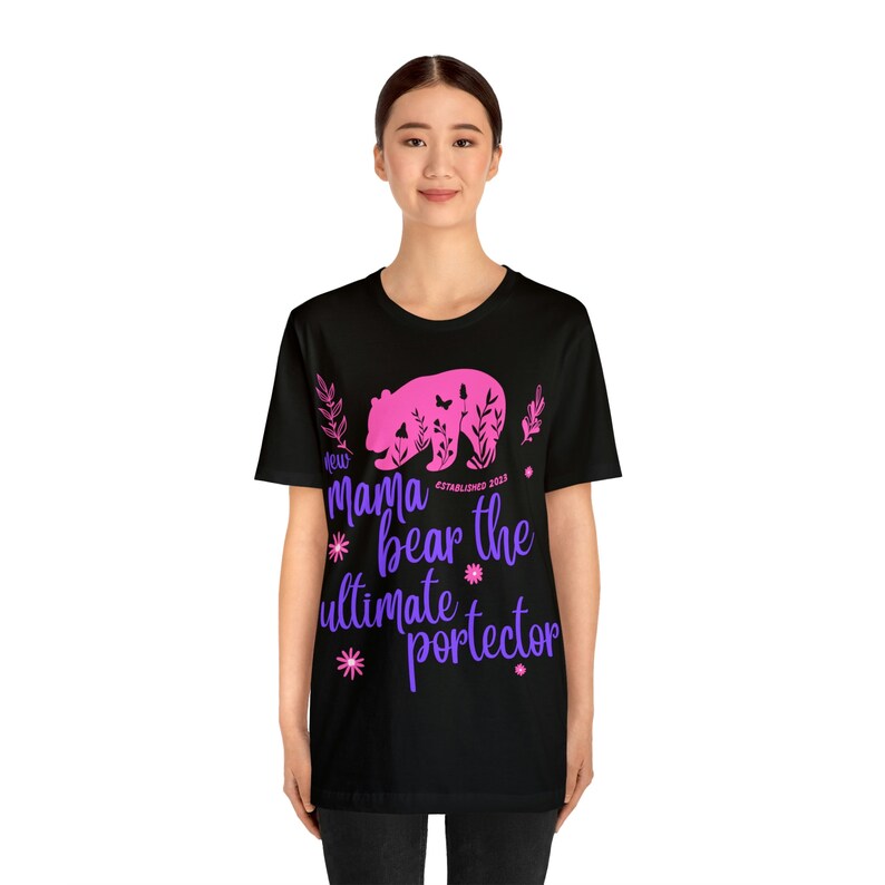 Momma Bear Graphic Tee: Protective New Mom T-Shirt image 2