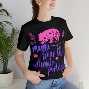 Momma Bear Graphic Tee: Protective New Mom T-Shirt image 8
