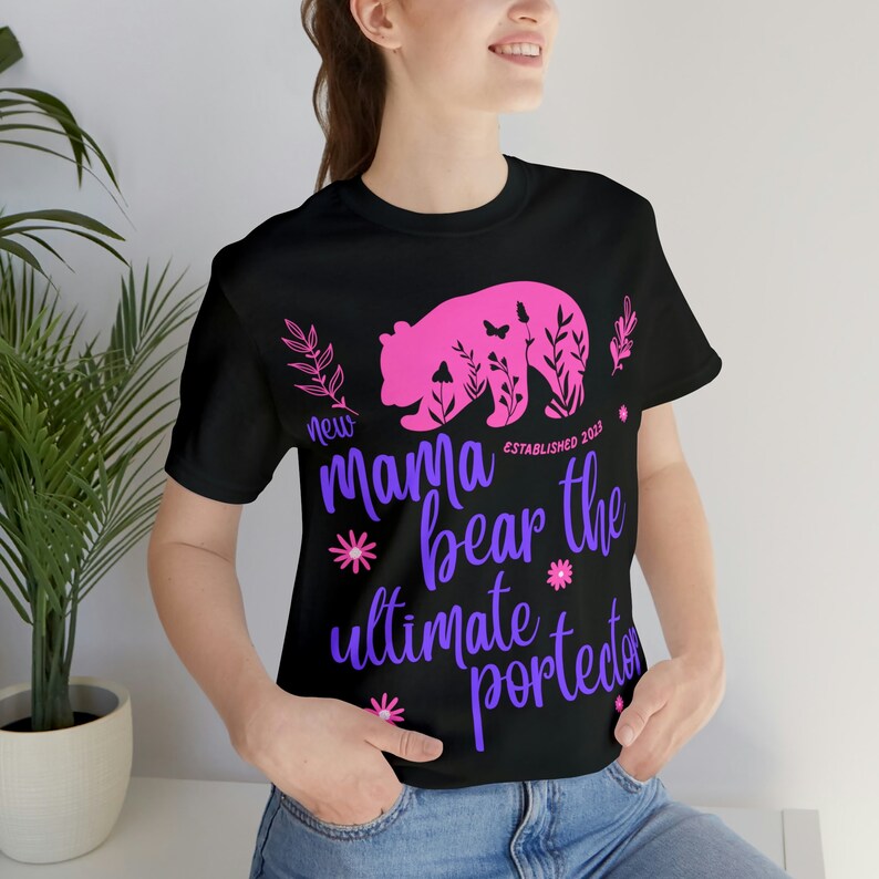 Momma Bear Graphic Tee: Protective New Mom T-Shirt image 8
