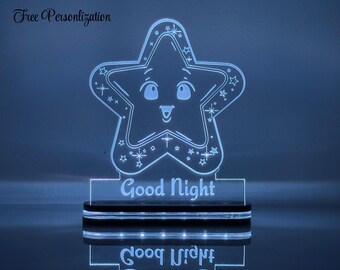 Personalized Star Night Light | Kids LED Lamp | Custom Name Nursery Light | Baby Night Light