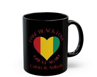 Personalized Black Love Coffee Mug, Couples Gift