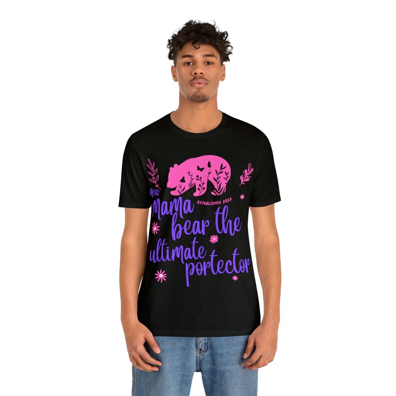 Momma Bear Graphic Tee: Protective New Mom T-Shirt image 3