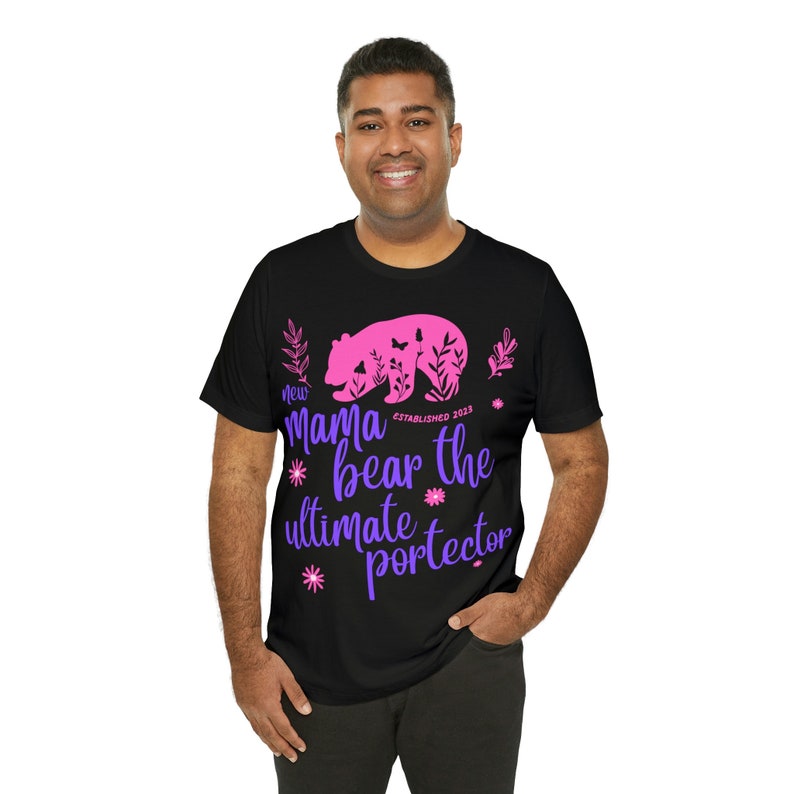 Momma Bear Graphic Tee: Protective New Mom T-Shirt image 7