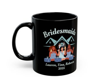 Personalized Bridesmaid Mug: Custom Name & Date, Bridal Party Gift (11oz, 15oz)