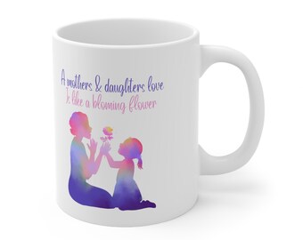 Mother Daughter Floral Ceramic Mug: Sentimental Family Gift