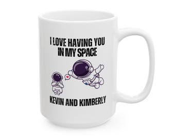 Personalized Astronaut Couple Mug: Space Theme Gift