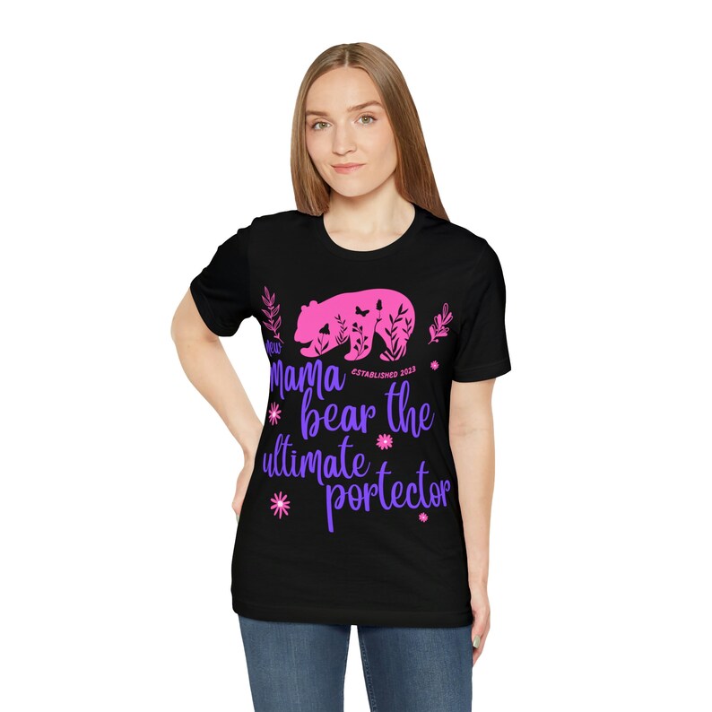 Momma Bear Graphic Tee: Protective New Mom T-Shirt image 4