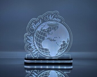Best Mom Night Light | Mothers Day Gift | LED Lamp for Mom | World Globe Light | Mom Gift