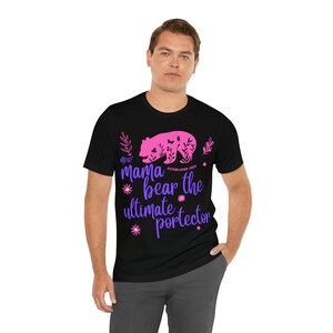Momma Bear Graphic Tee: Protective New Mom T-Shirt image 5