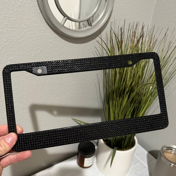 Rhinestone License Plate Frame Etsy
