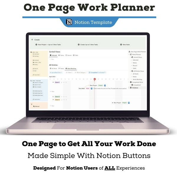 One Page Project Template Etsy