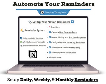 Automate Your Reminders With This Notion Template, Daily, Weekly, Monthly Reminder Planner For Automatic Notifications
