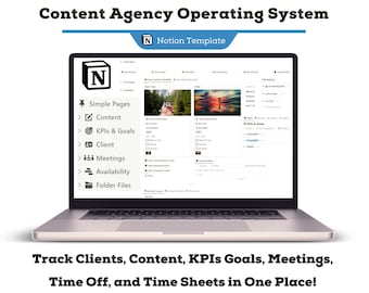Content Agency Operating System, Digital Marketing Agency Template For Content Management, Agency Social Media Notion Template