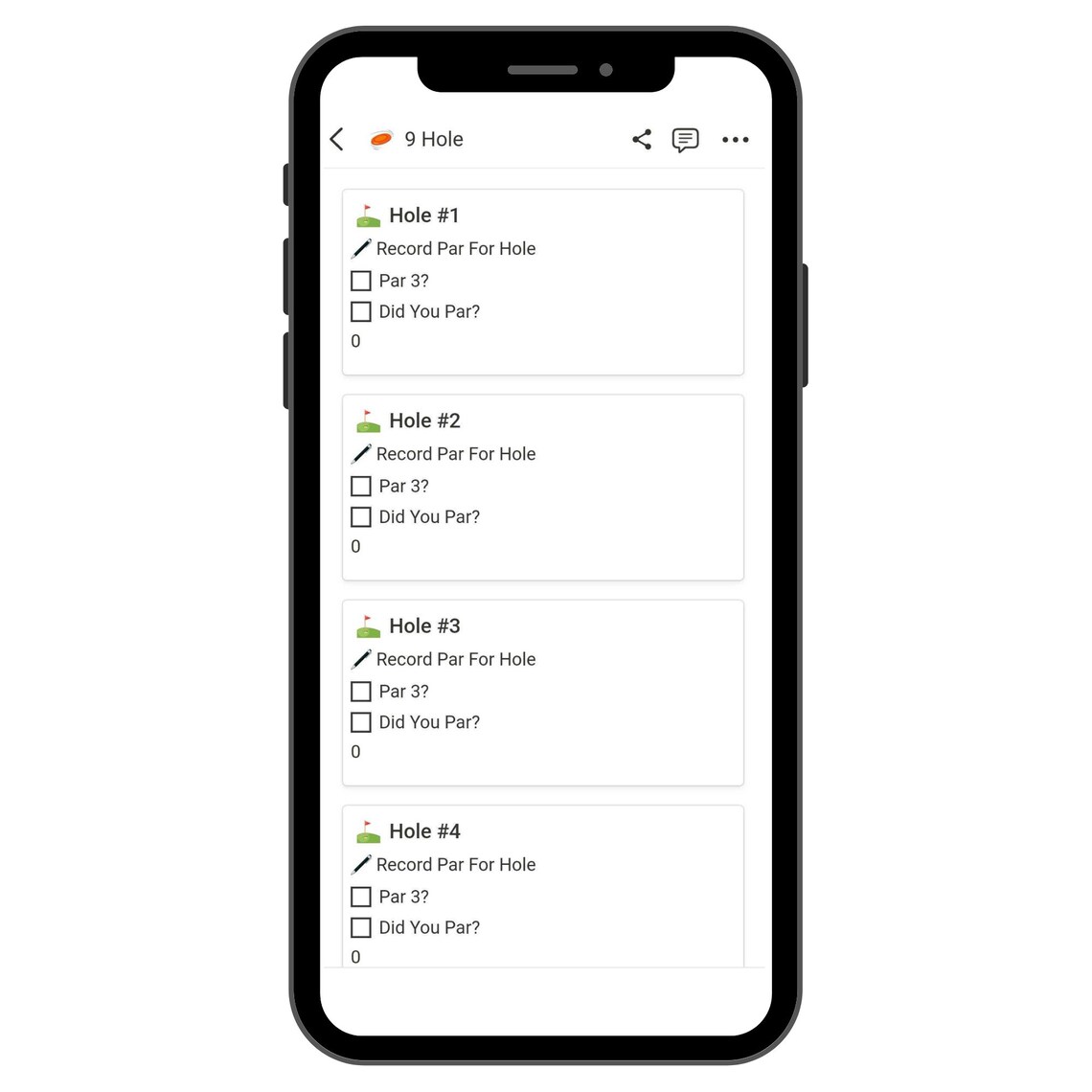 Disc Golf Scorecard & Golf Scorecard Notion Template, Solo Scorecard
