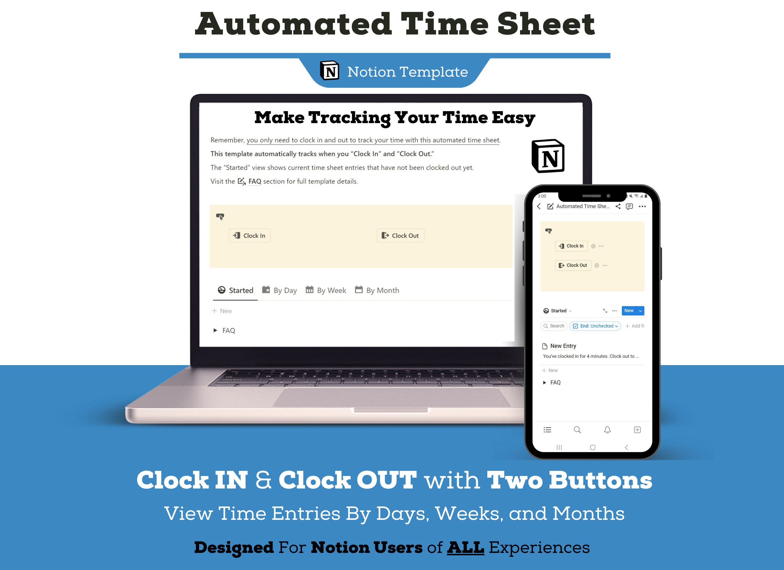 Automate Your Time Sheet Timesheet Notion Template to Make Etsy