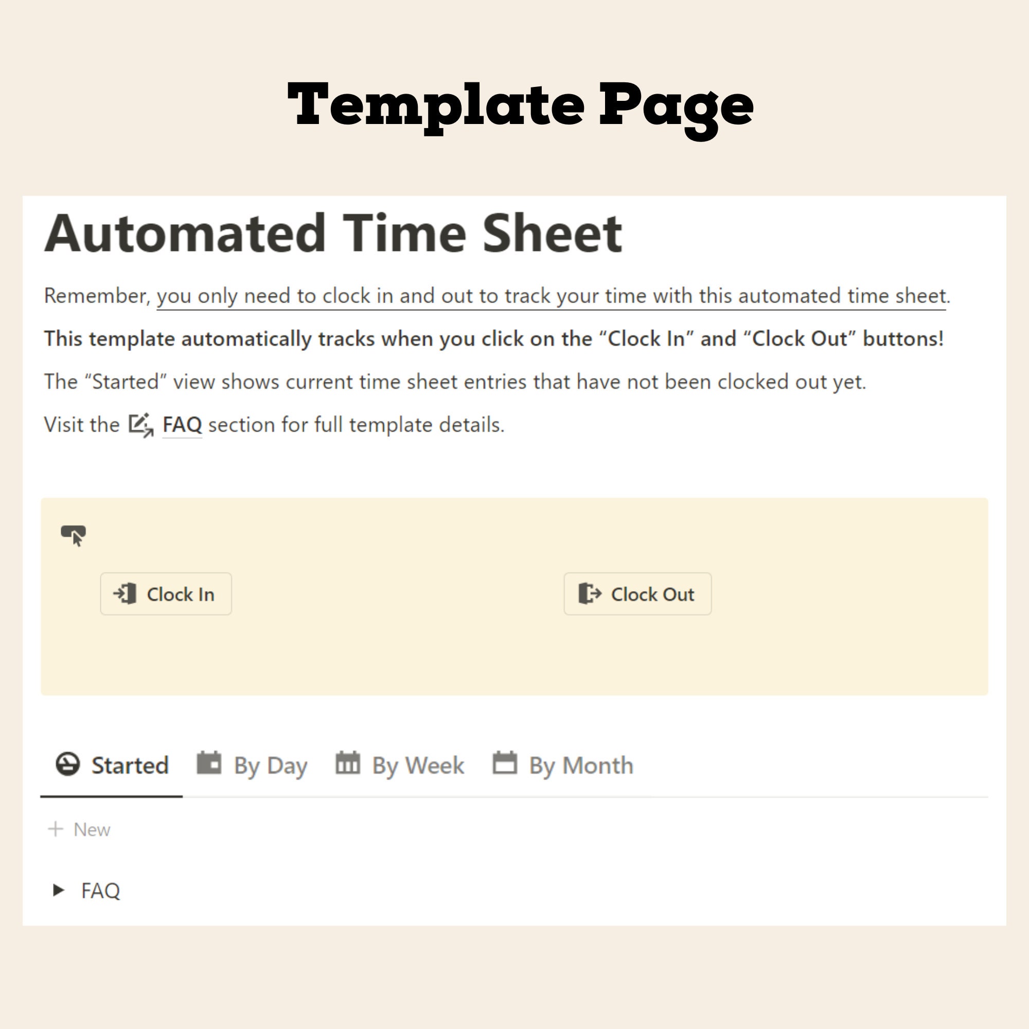 Automate Your Time Sheet Timesheet Notion Template Make Etsy