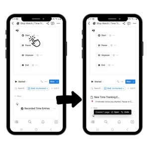 May include: A screenshot of a mobile phone displaying a stopwatch app. The app is in use, and the user has paused the timer. The app shows a list of recorded time entries.
