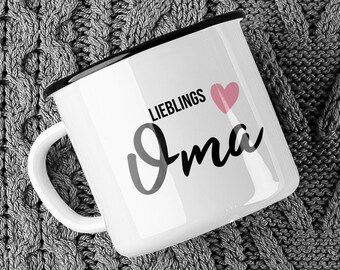 Oma Geschenk Tasse Weihnachten Geschenkidee Becher Oma Geburtstagsgeschenk Oma Tasse Geschenk Lieblings Oma Emaille Tasse