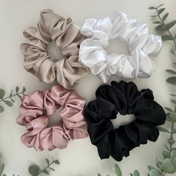 Deluxe Satin Scrunchie 4pc set- Handmade