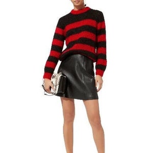 Lambskin Leather Mini Skirt: Women&#39;s Cropped Motor Style