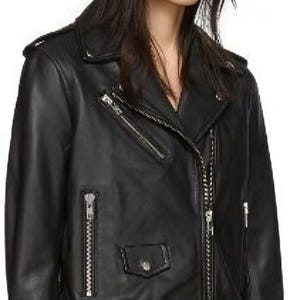 Women&#39;s & Girls 100% Genuine Lambskin Leather Moto Biker Jacket Slim-fit,Long Sleeves, Beautiful Look
