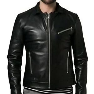 Men&#39;s & Boys 100% Genuine Lambskin Leather Motor Biker Jacket Slim-Fit