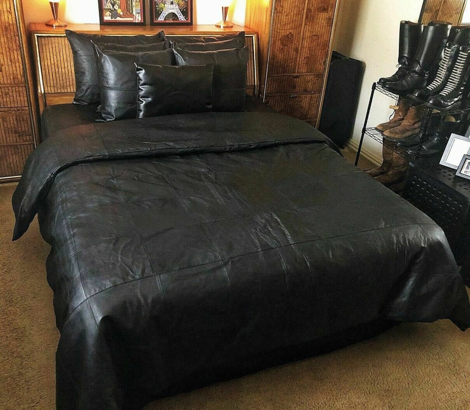 Real Sheepskin Leather Bed Sheet Set, Soft Duvet and Pillow Cover Etsy — free download